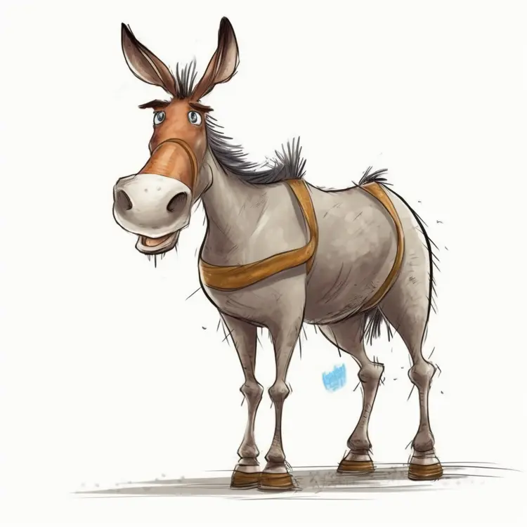 Cute Cartoon Donkey Illustration