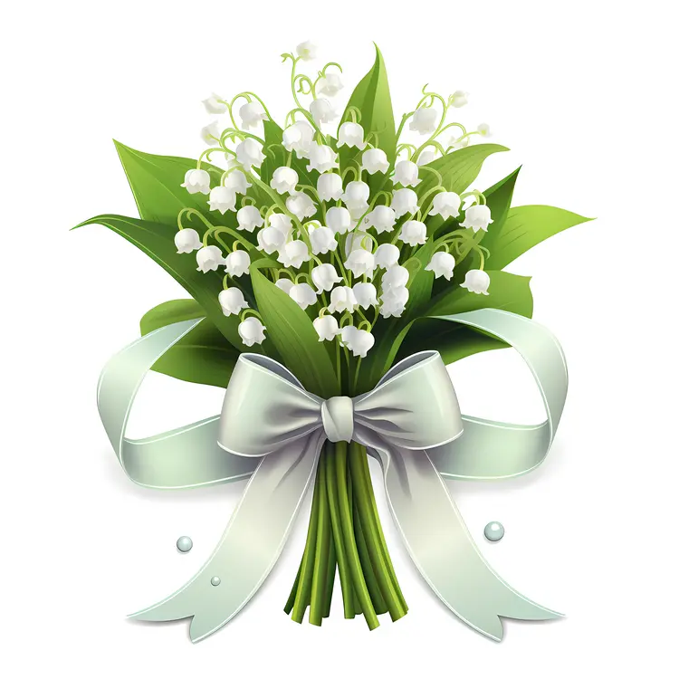 Lily of the Valley Bouquet with Ribbon