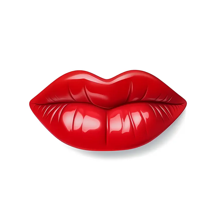 Glossy Red Lips Illustration