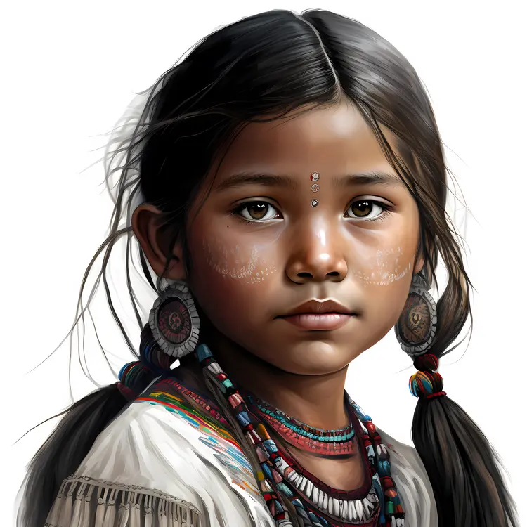 Portrait of a Young Girl with Traditional Attire