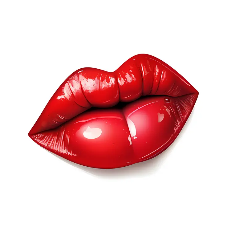 Glossy Red Lips Illustration