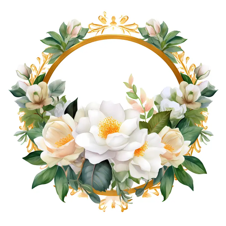 Beautiful Floral Wreath with White Flowers