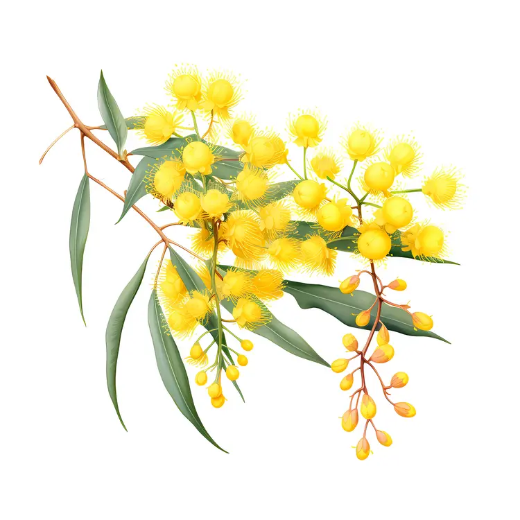Yellow Flowers on Branch
