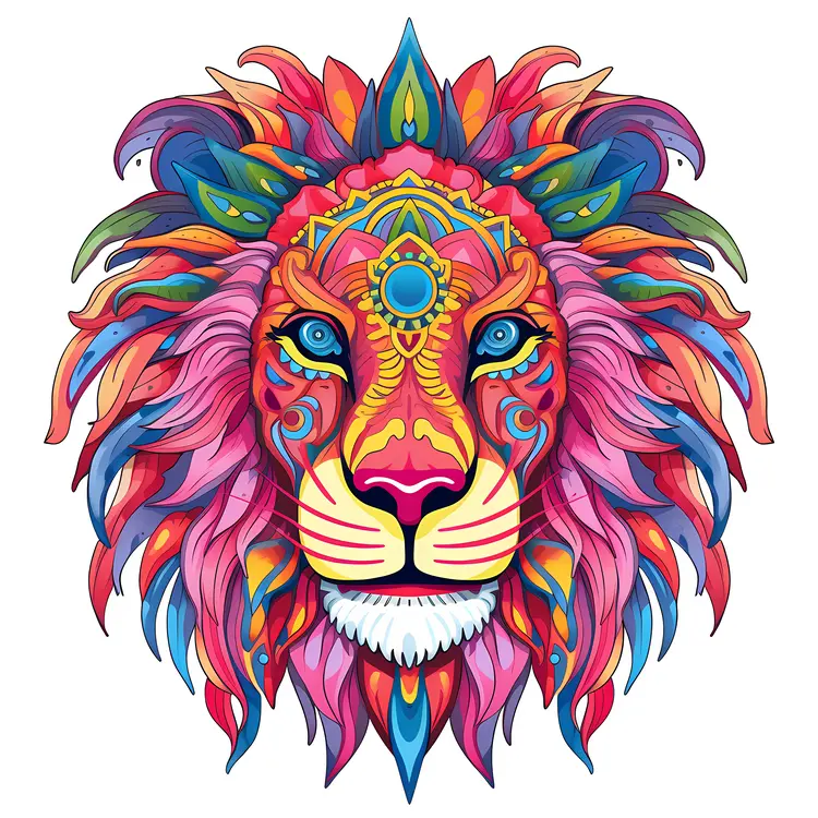 Colorful Lion Illustration
