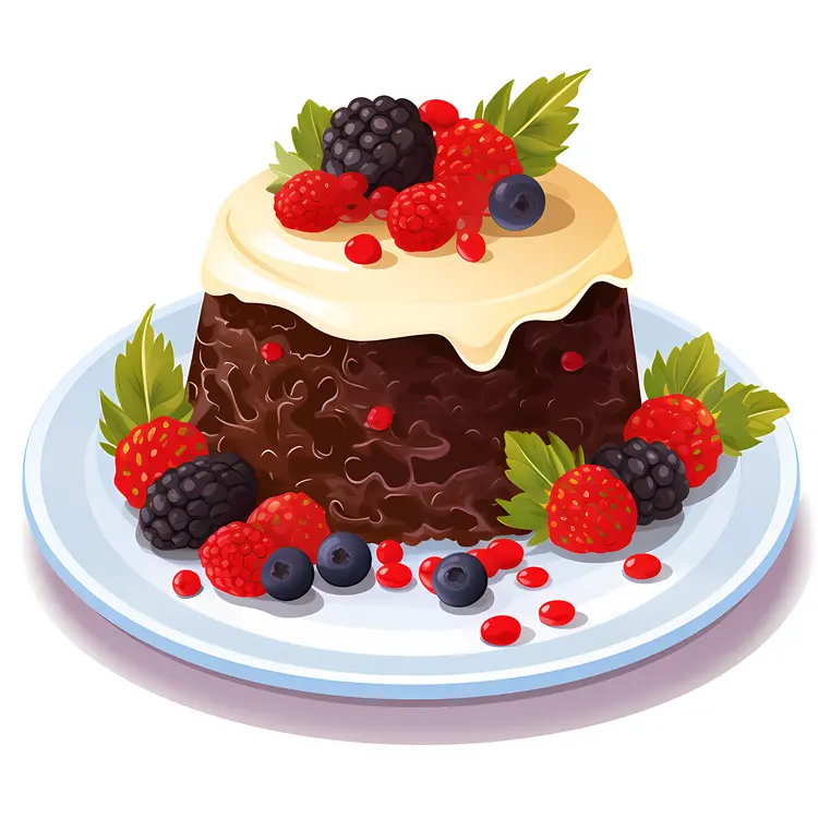 Rich Chocolate Cake with Mixed Berries