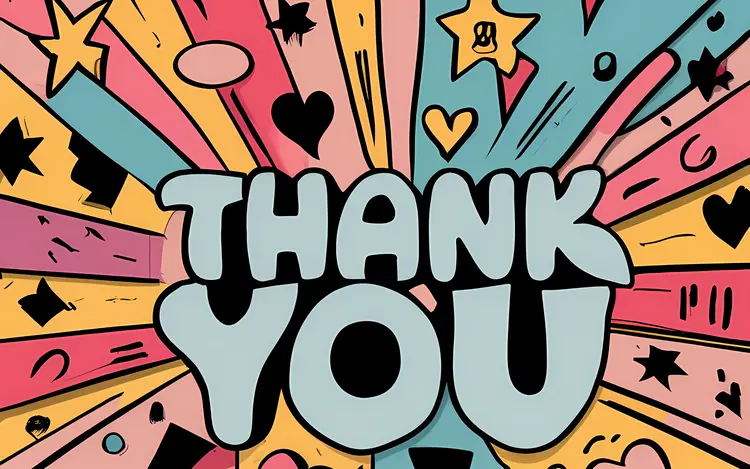 Comic Style Thank You Message