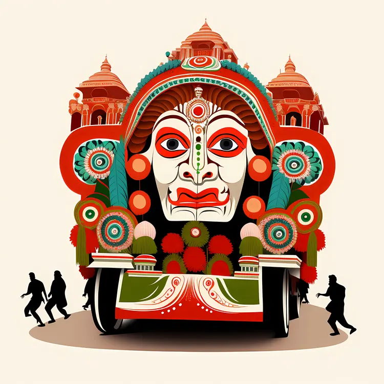 Decorated Chariot in Festival Parade