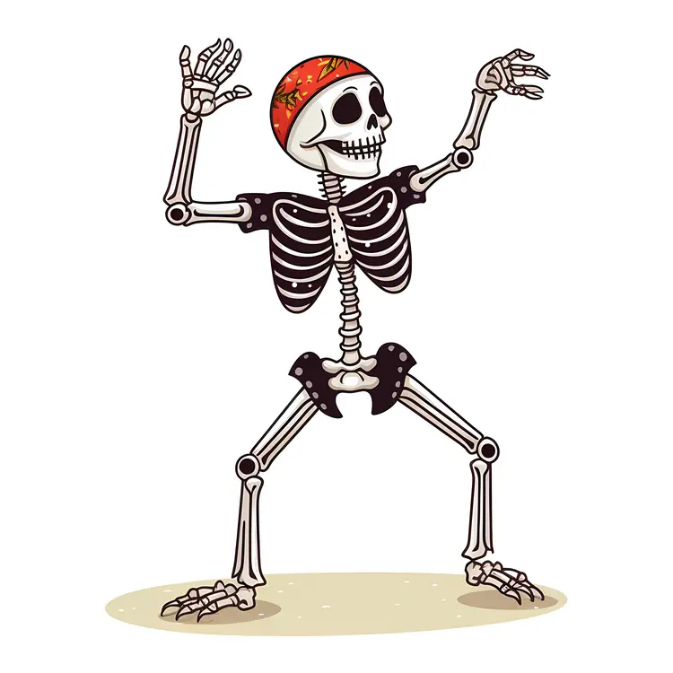 Dancing Skeleton with Bandana