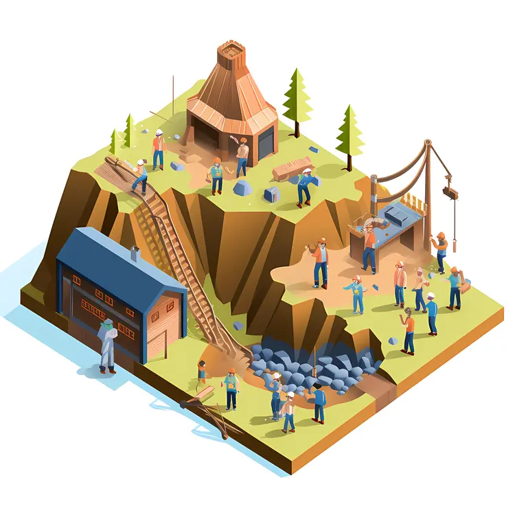 Illustration of a Mining Site