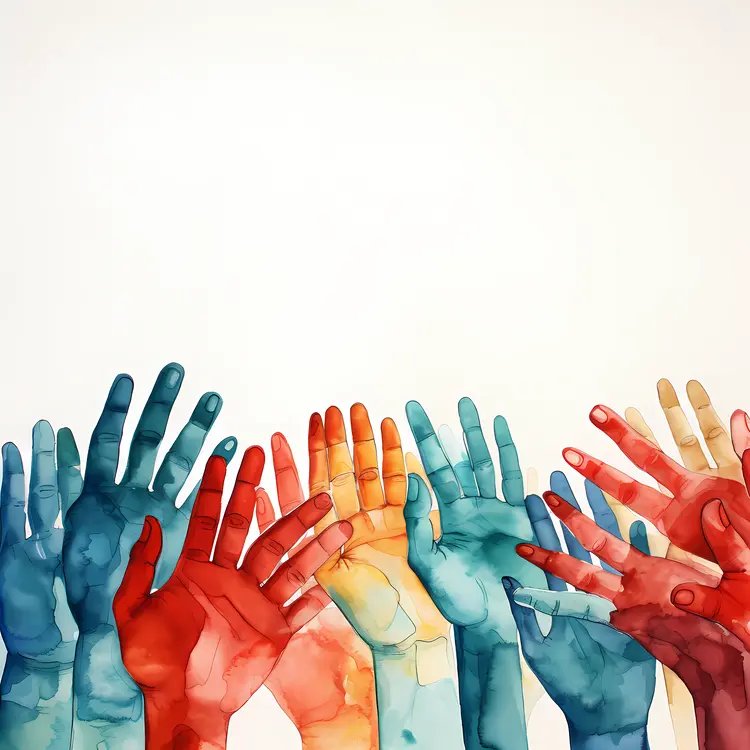 Colorful Hands Representing Unity