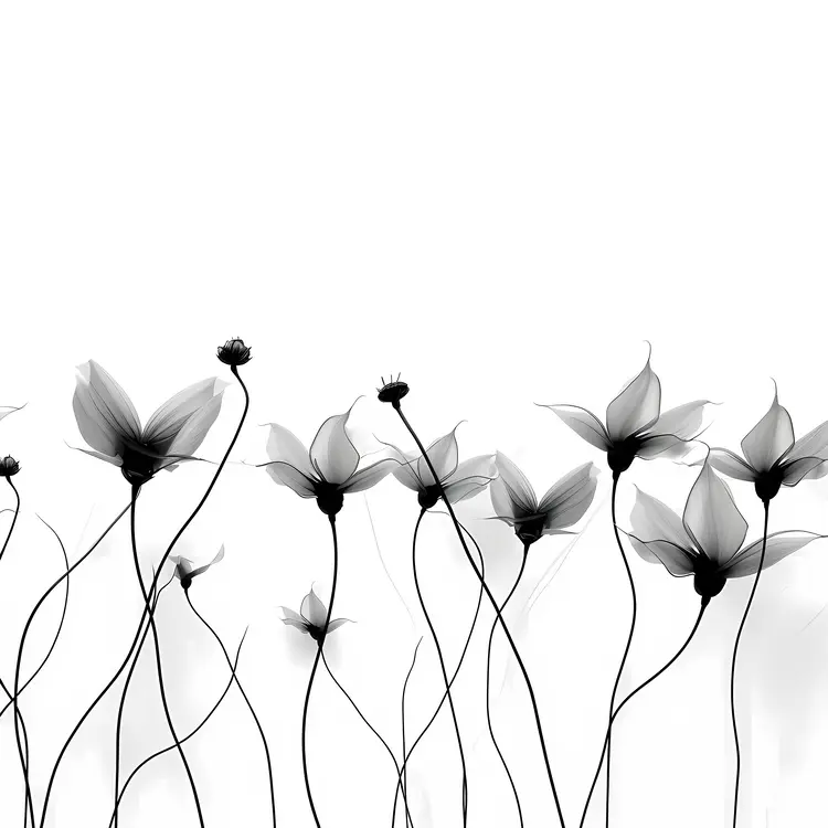 Monochrome Flowers in Artistic Style