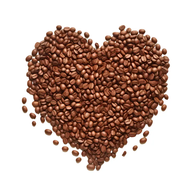 Heart-Shaped Coffee Beans for International Coffee Day