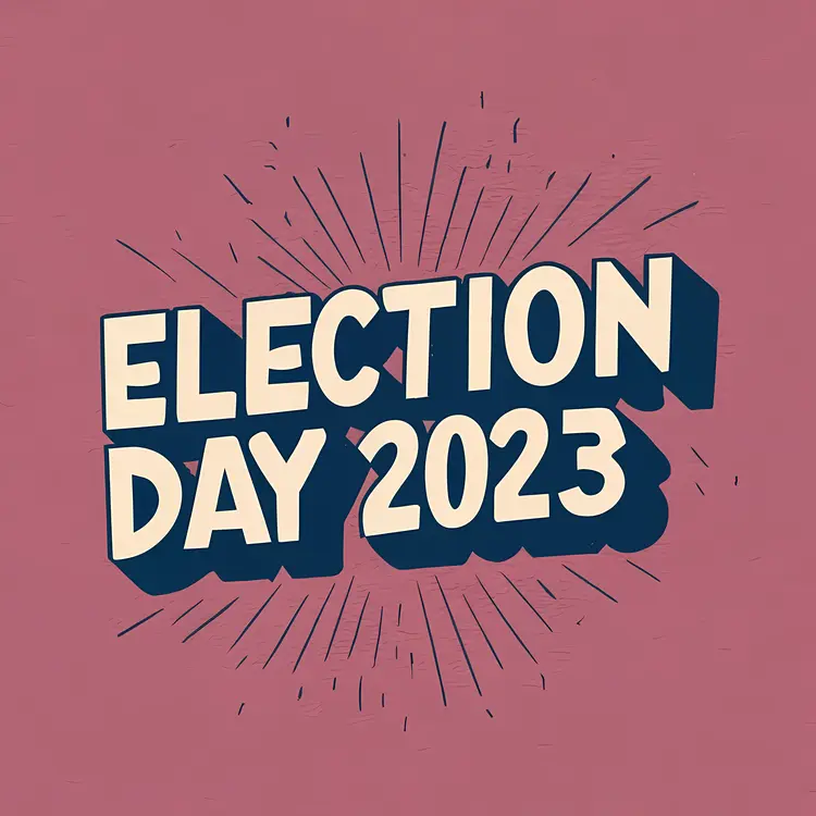 Election Day 2023 with Sunburst Background