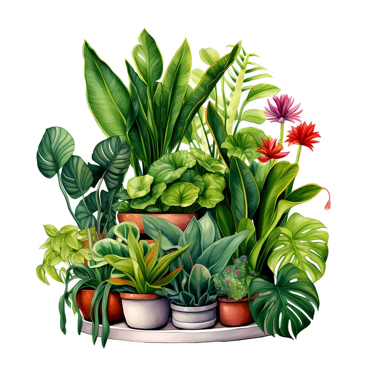 Colorful Potted Plants Collection