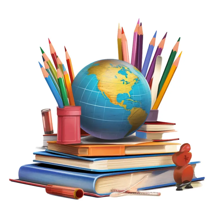 Globe and School Supplies for Back to School