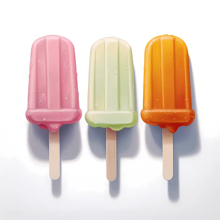 Three Colorful Popsicles
