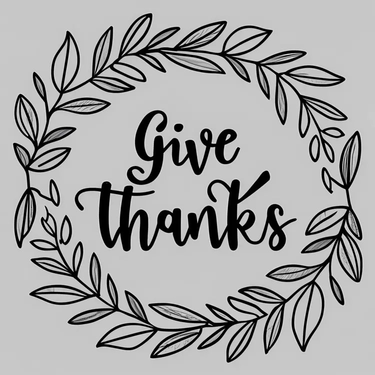 Give Thanks with Leaf Wreath