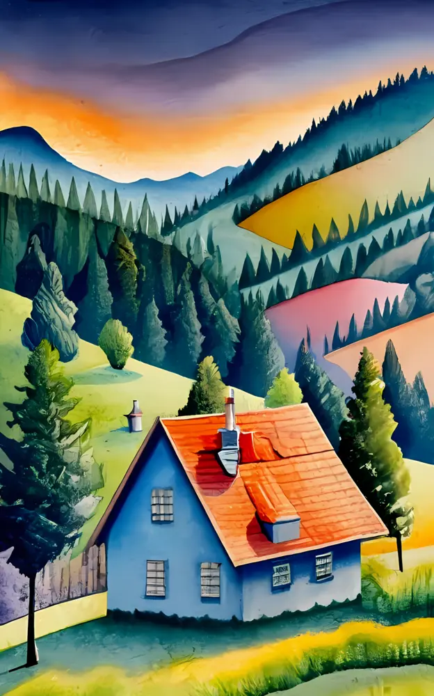 Small cute doodle house