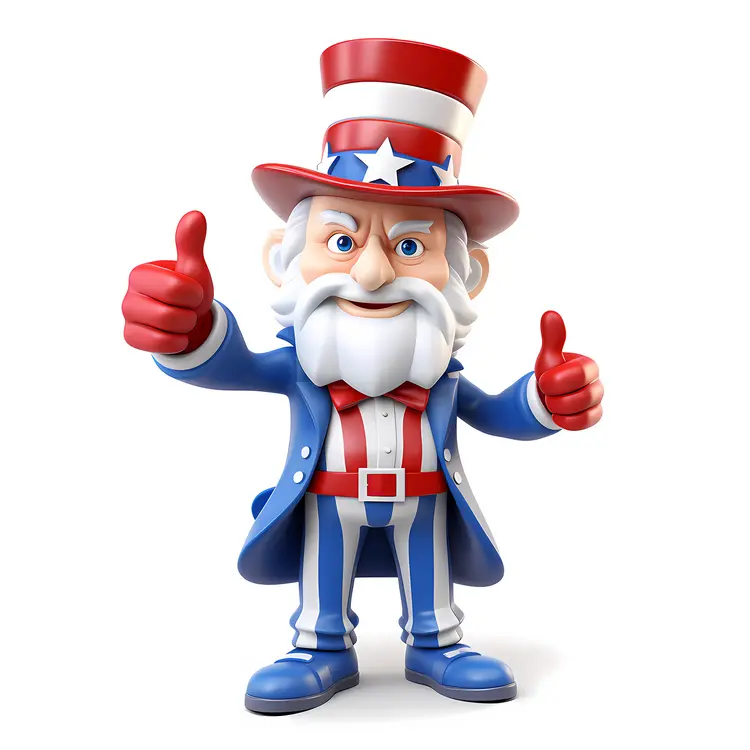 Patriotic Uncle Sam Character Illustration