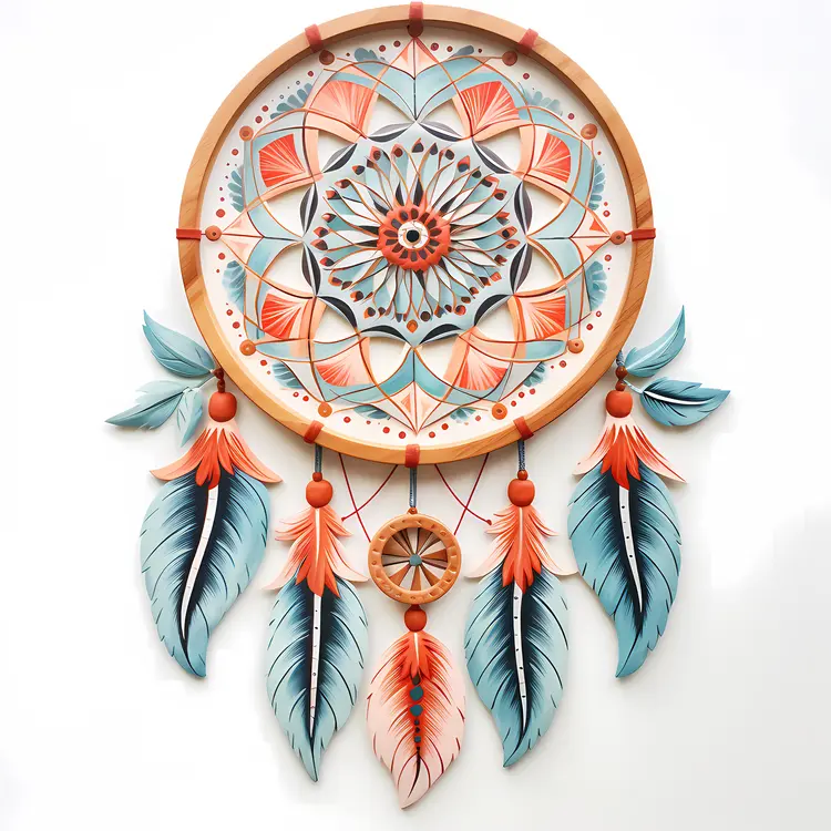 Colorful Dreamcatcher with Feathers