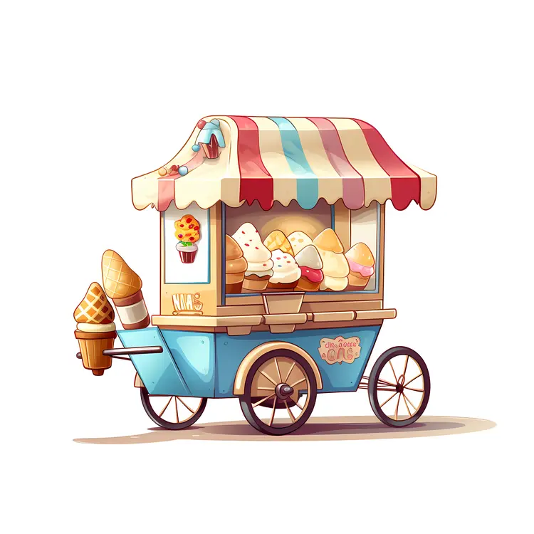Colorful Ice Cream Cart