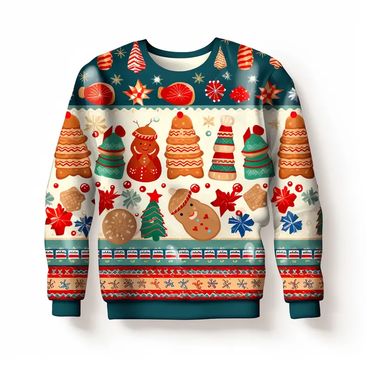 Festive Christmas Sweater with Holiday Designs
