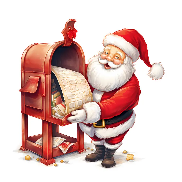 Santa Checking Mailbox