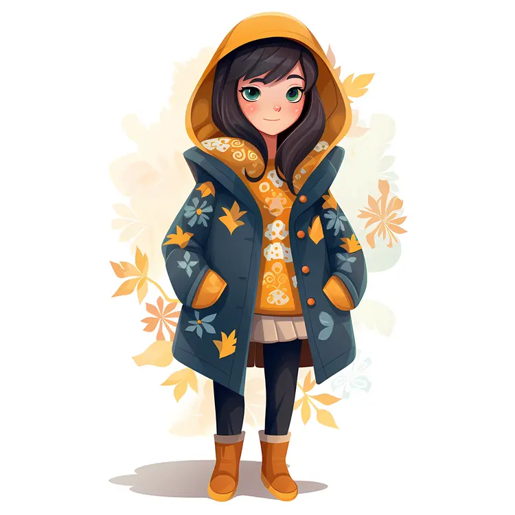 Girl in Stylish Winter Coat