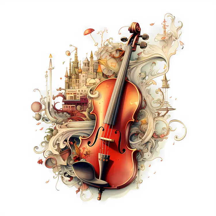 Fantasy Violin with Castle