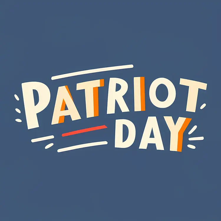 Patriot Day Text Design on Blue Background