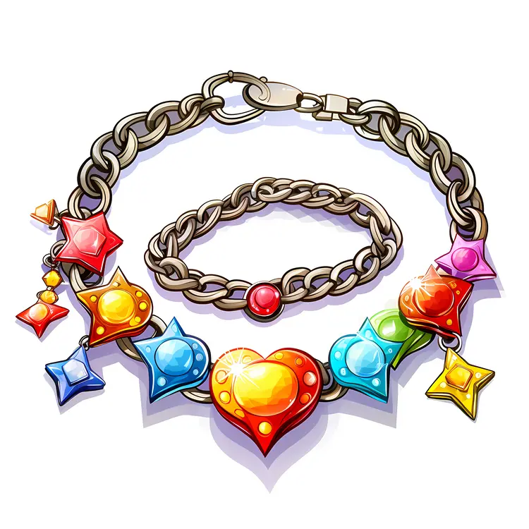 Colorful Heart and Star Jewelry Set