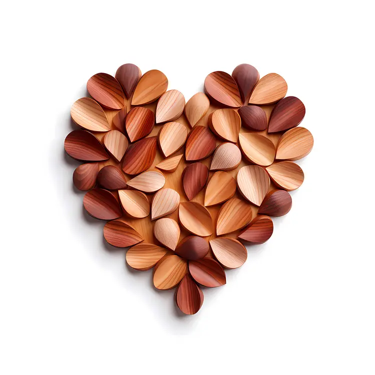 Heart Made of Wooden Petals