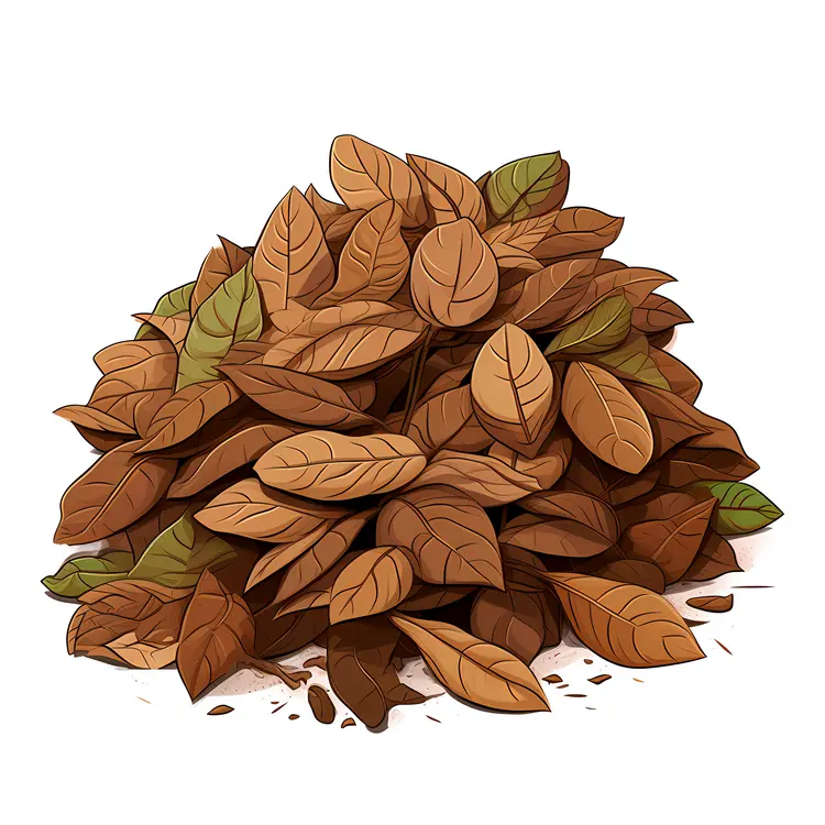 Pile of Brown Leaves for Autumn Season