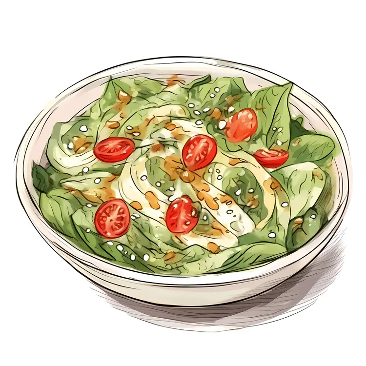 Fresh Salad with Tomatoes and Lettuce