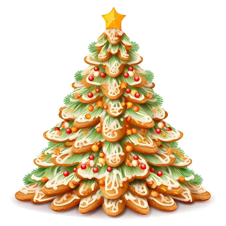 Festive Gingerbread Christmas Tree with Icing