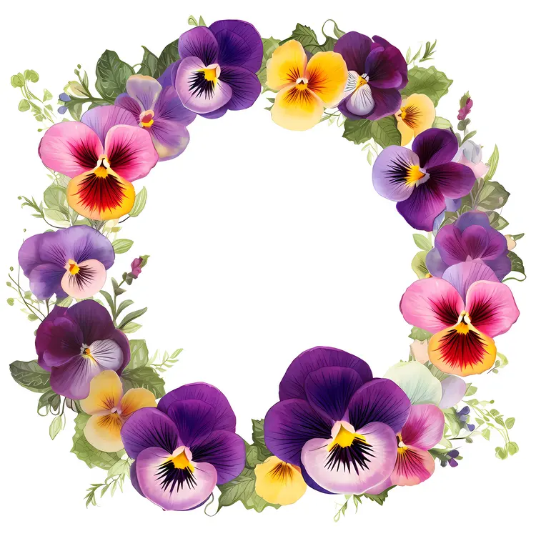 Colorful Pansy Wreath