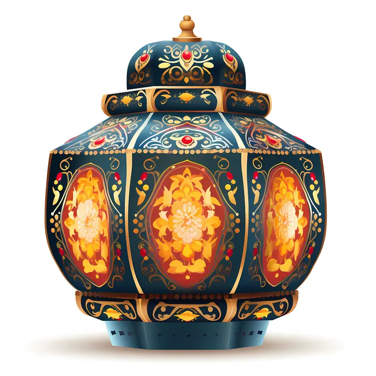 Ornate Decorative Lantern with Floral Patterns