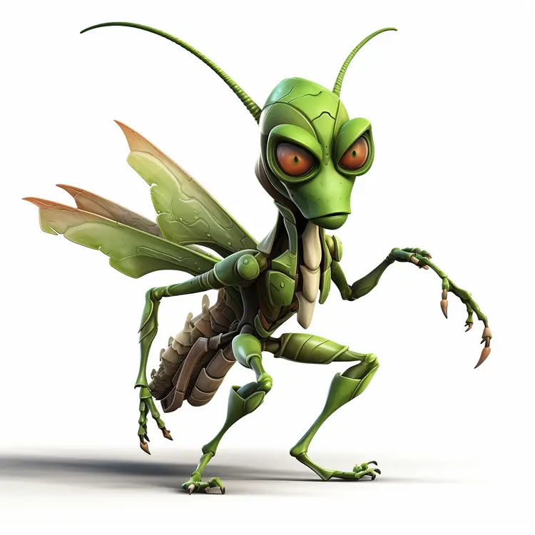 Cartoon Praying Mantis Character