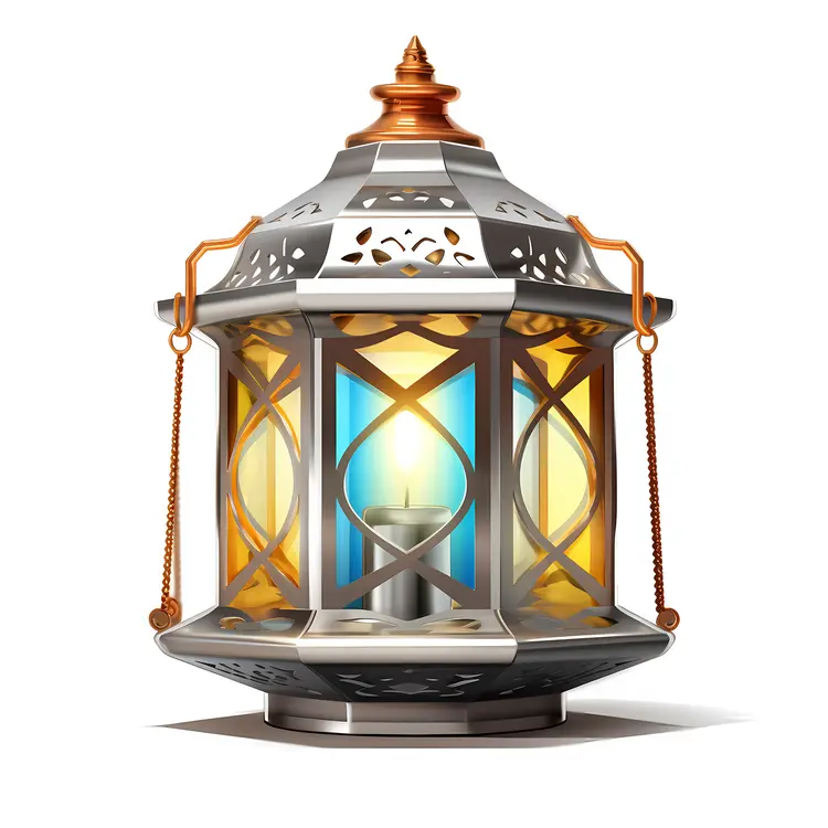 Decorative Metal Lantern with Candle