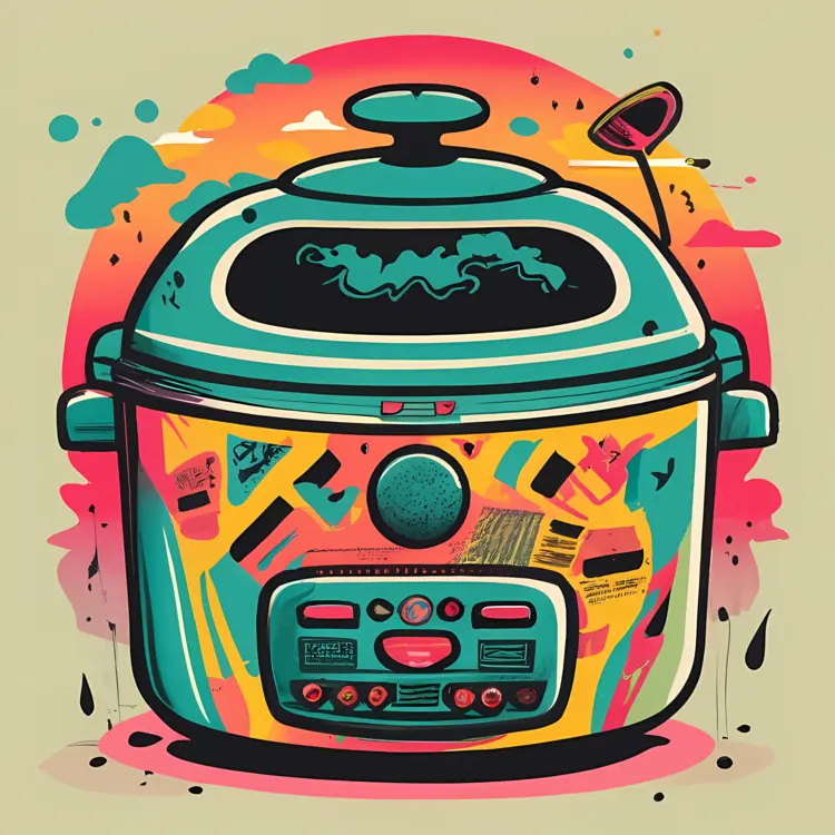Colorful Rice Cooker Illustration
