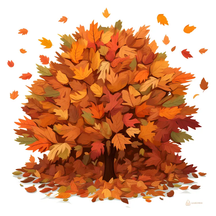Tree with Colorful Autumn Leaves