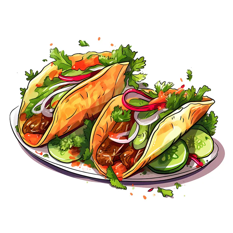 Delicious Tacos with Fresh Vegetables