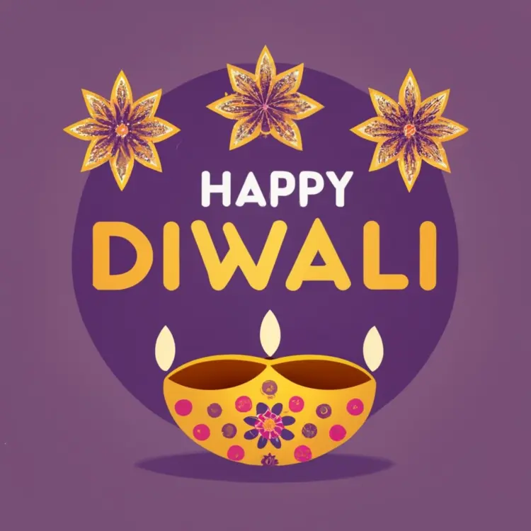Diya and Happy Diwali Greeting