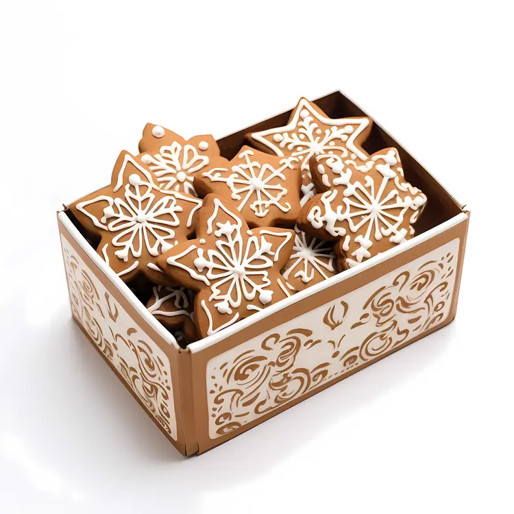 Box of Star-Shaped Gingerbread Cookies