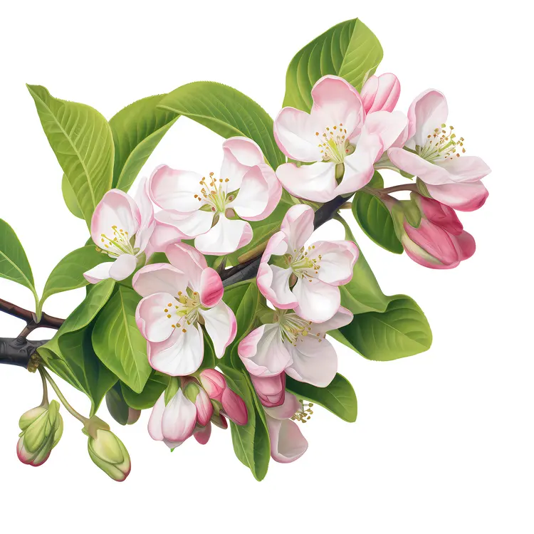 Pink Blossoms on Branch