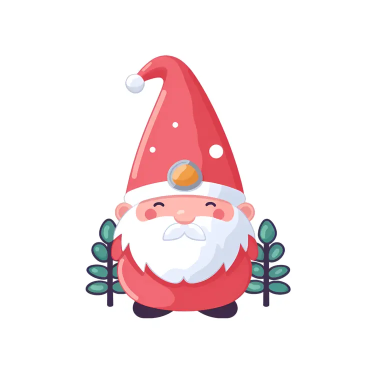 Cute Red Gnome with White Beard