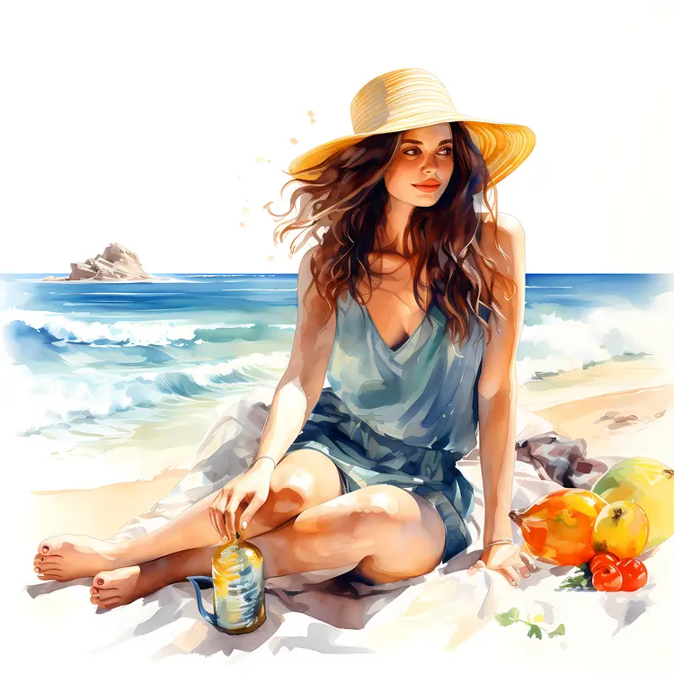 Relaxing Woman on a Summer Beach