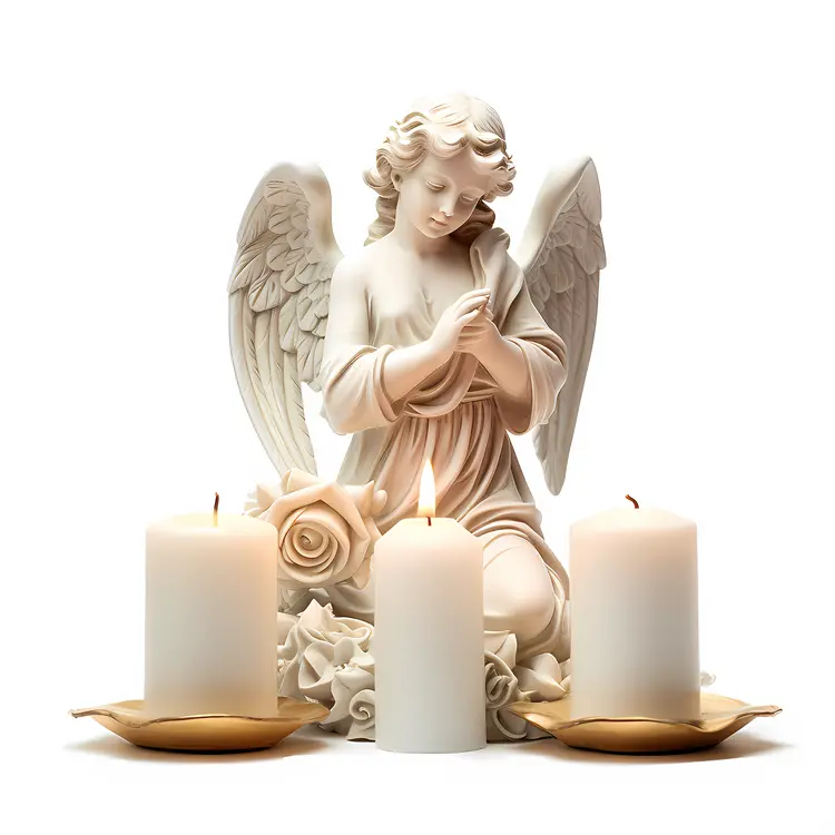 Beautiful Angel Statue with Candles