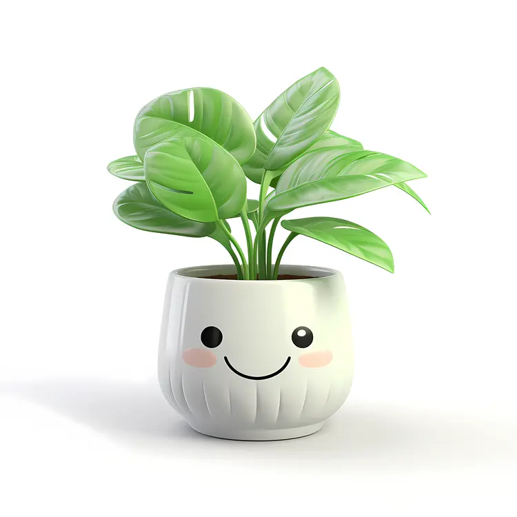 Cute Plant in Smiling Pot