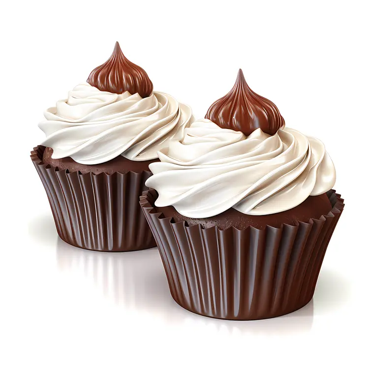 Chocolate Cupcakes with Cream